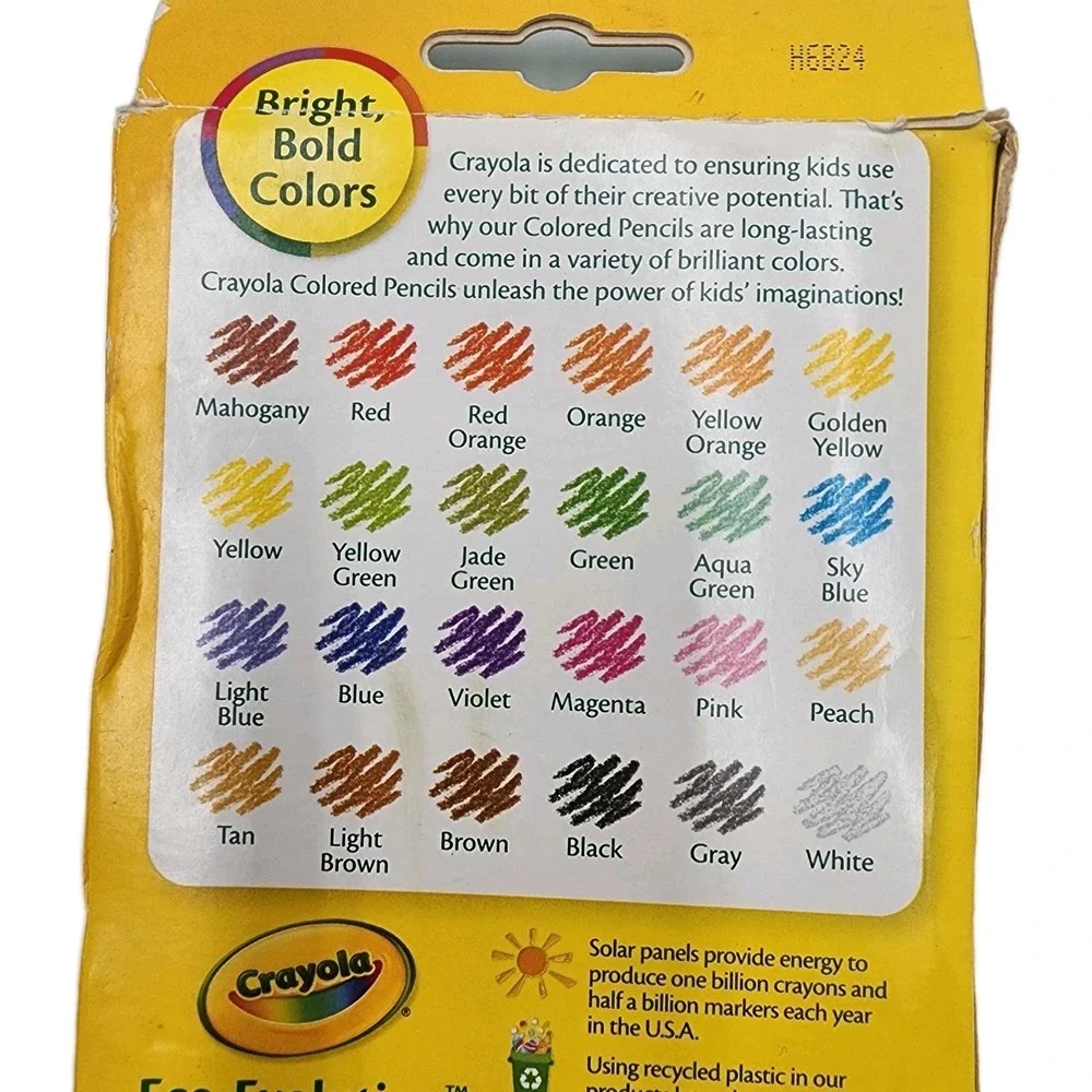Vintage 2014 Crayola Erasable Colored Pencils 24 Pre Sharpened Non-Toxic 68-4412